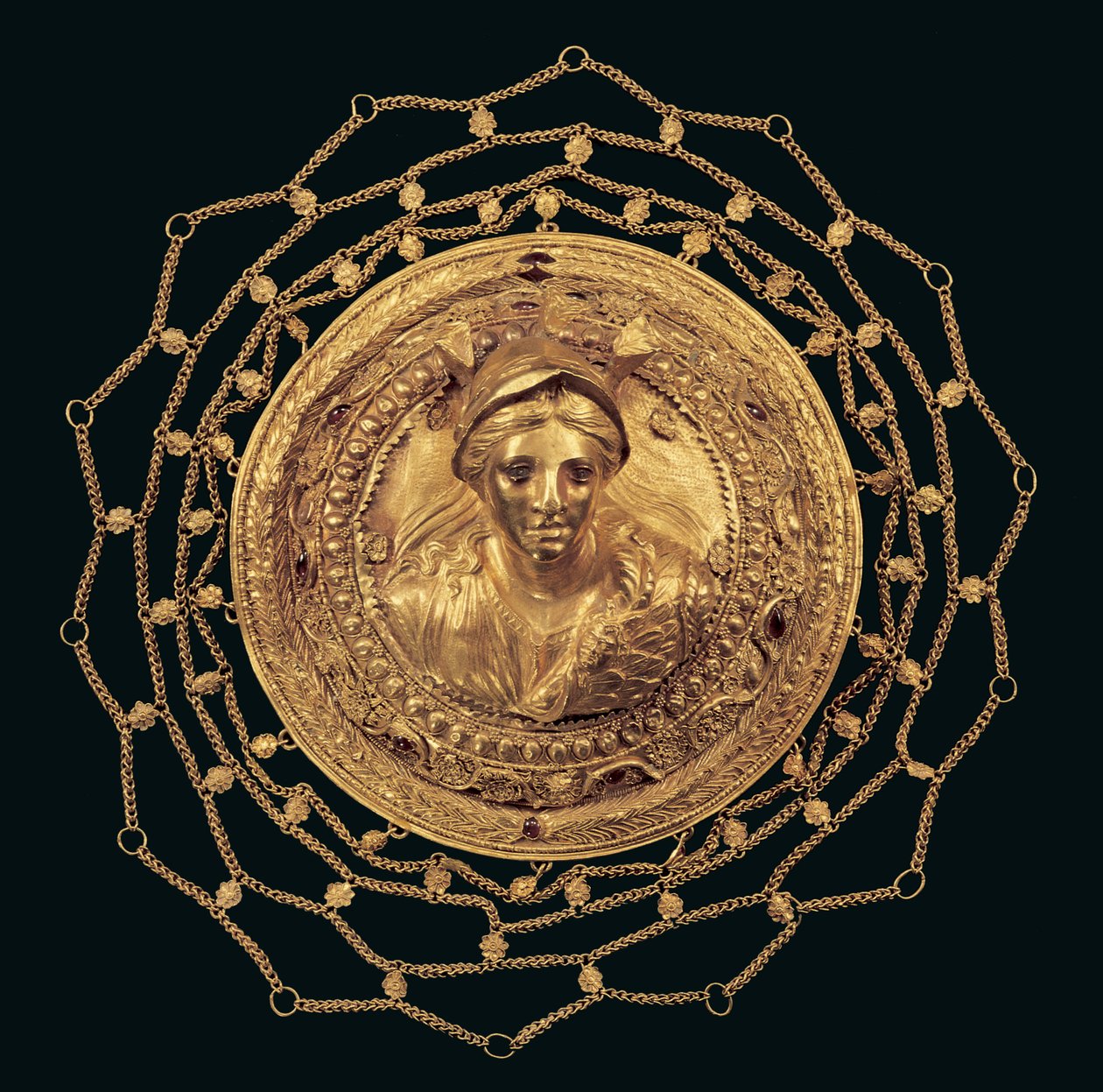 Medaille met een buste van Athena, van Thessalië, Hellenistische Periode door Greek