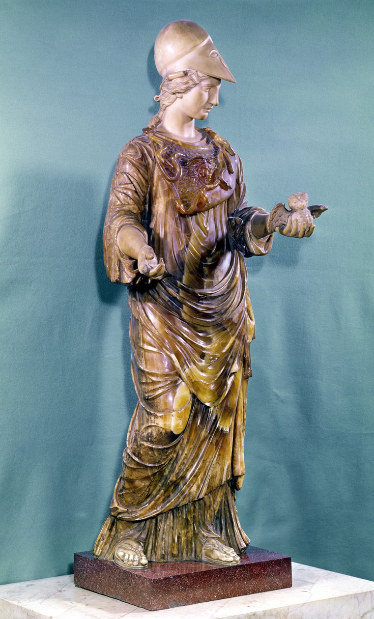 Minerva met een uil, kopie van een 6e-eeuws origineel door Greek