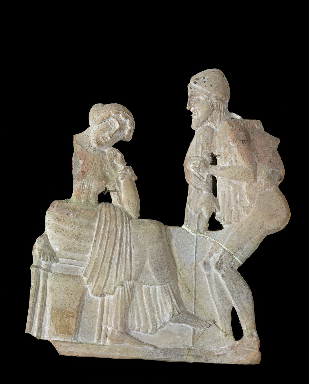 Reliëf met Odysseus en Penelope, van Milo, c.450 v.Chr. door Greek