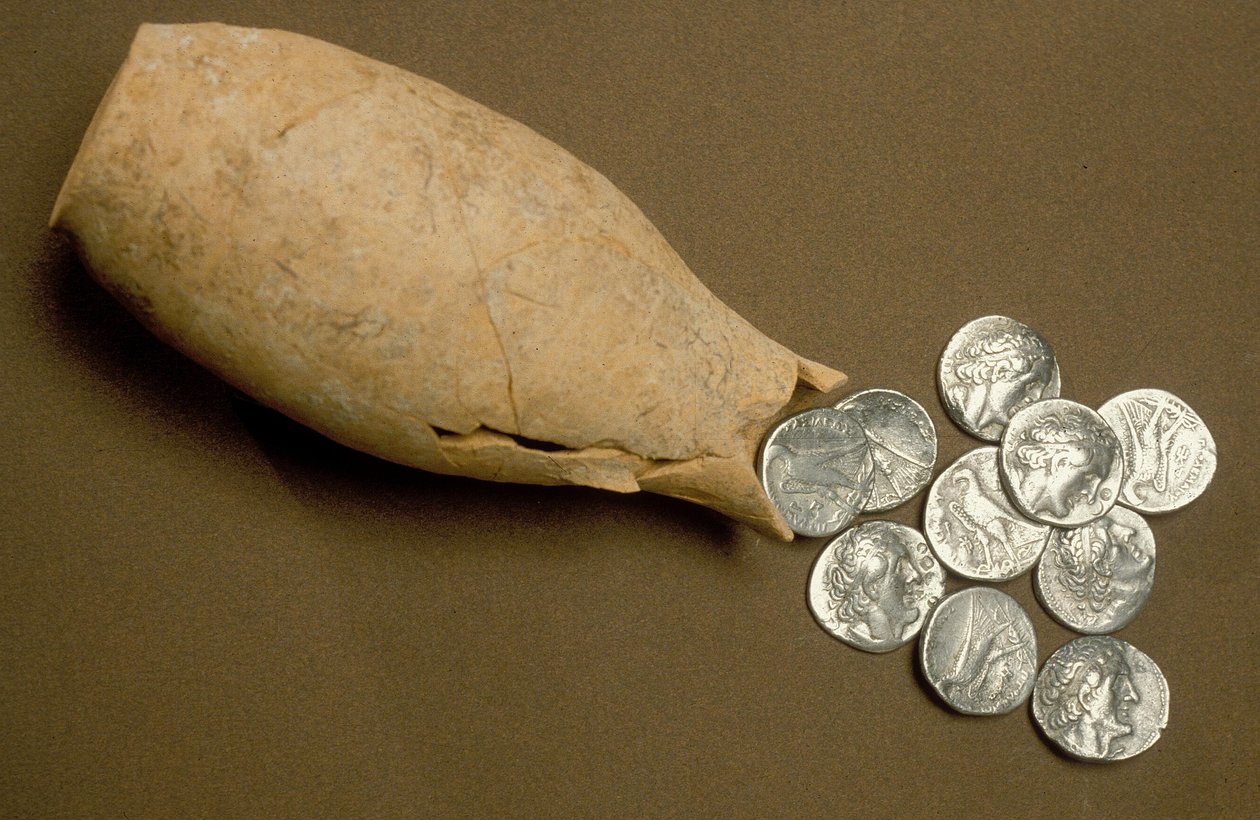 Tetradrachmen van Ptolemaeus I en Ptolemaeus II, ca. 3e eeuw v.Chr. door Greek