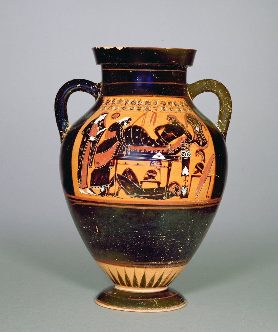 Amphora die Priamus en Achilles afbeeldt, c.550 BC door Greek