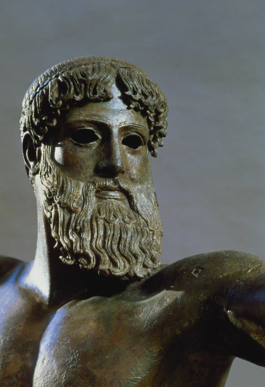 Hoofd van Poseidon (detail) door Greek