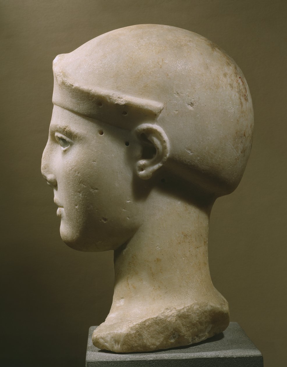 Hoofd van de geharnaste Athena, uit Aegina, c.470-460 v.Chr. door Greek