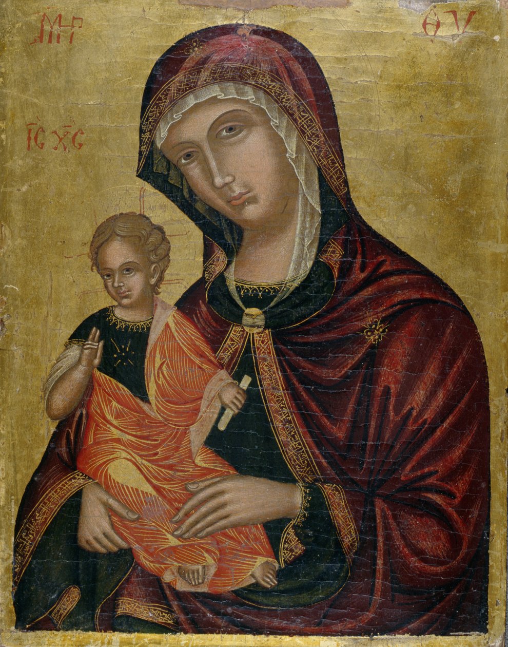 Madonna en Kind, ca.1600 door Greek School