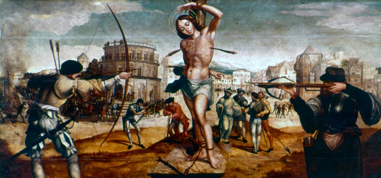 Het martelaarschap van Sint Sebastiaan door Gregorio Lopez