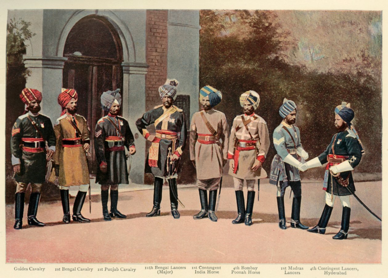 Typen Indiase cavalerie, 1901 door Gregory and Co