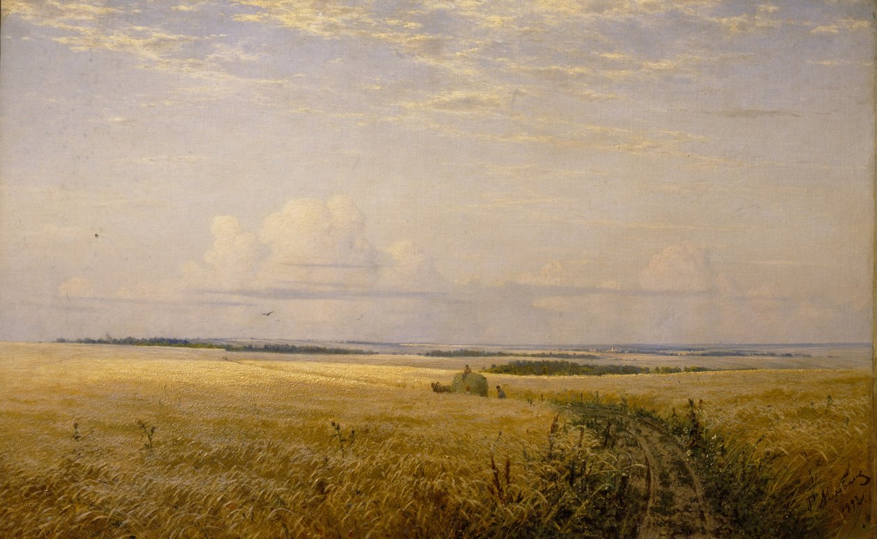 De rijpende velden, 1892 door Grigori Grigoryevich Myasoedov