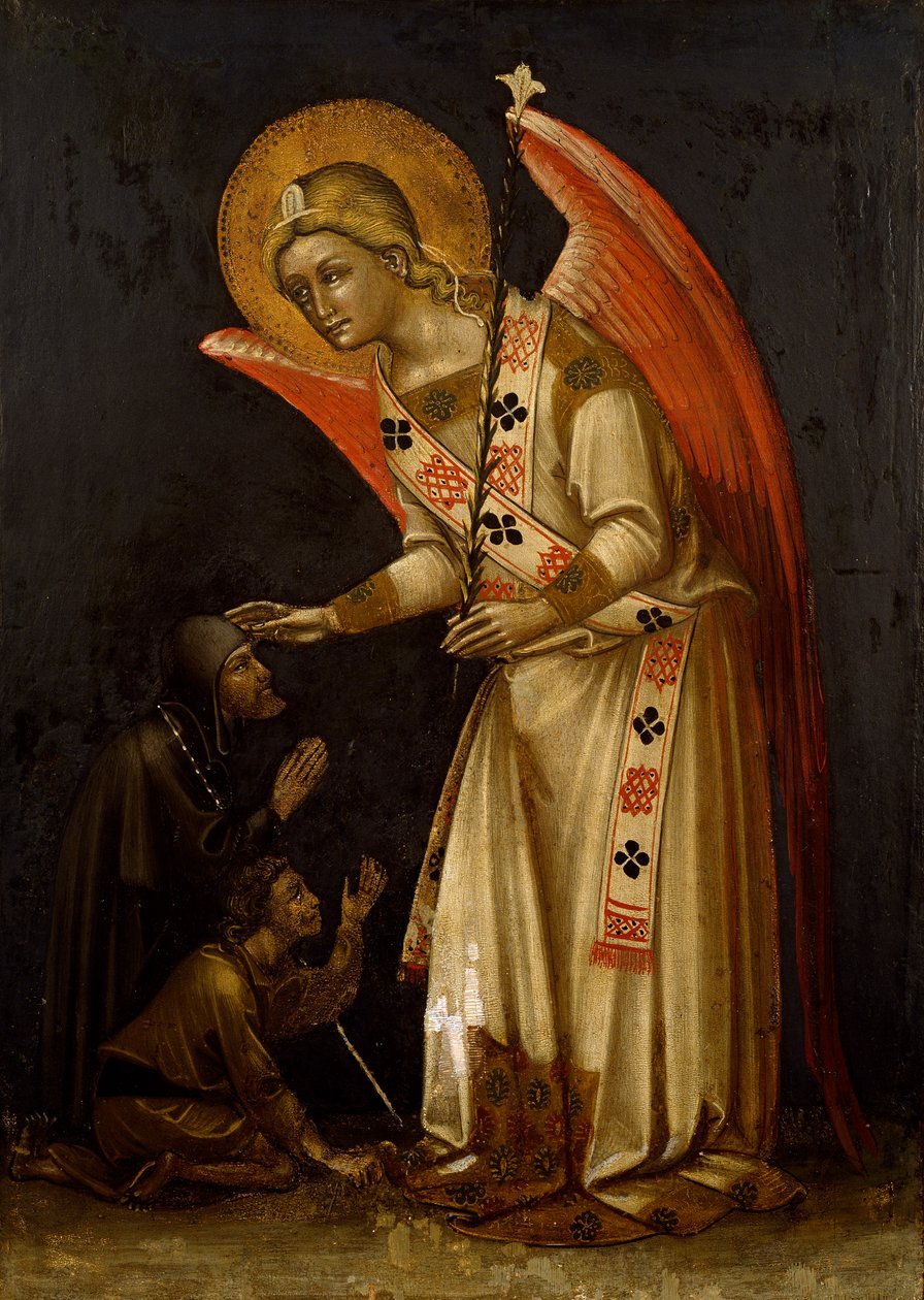 Engel, circa 1354, door Guariento, fresco door Guariento di Arpo