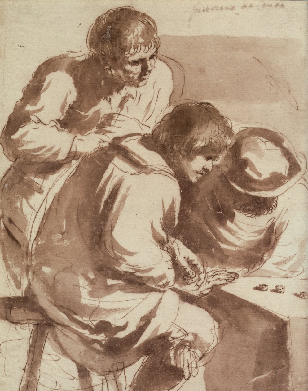 Dobbelspelers door Giovanni Francesco Barbieri