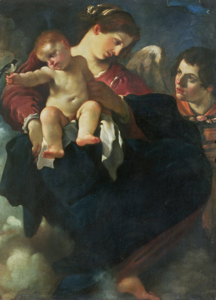 Madonna en Kind met een Zwaluw (Madonna della Rondinella) door Giovanni Francesco Barbieri