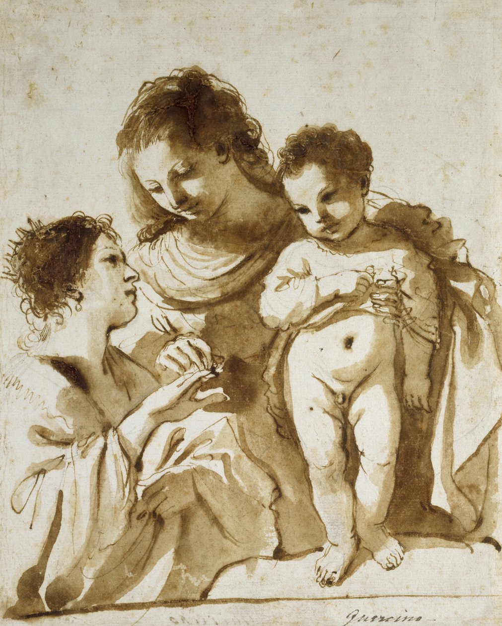 Het Mystieke Huwelijk van St. Catharina, 1618 - 1619 door Giovanni Francesco Barbieri