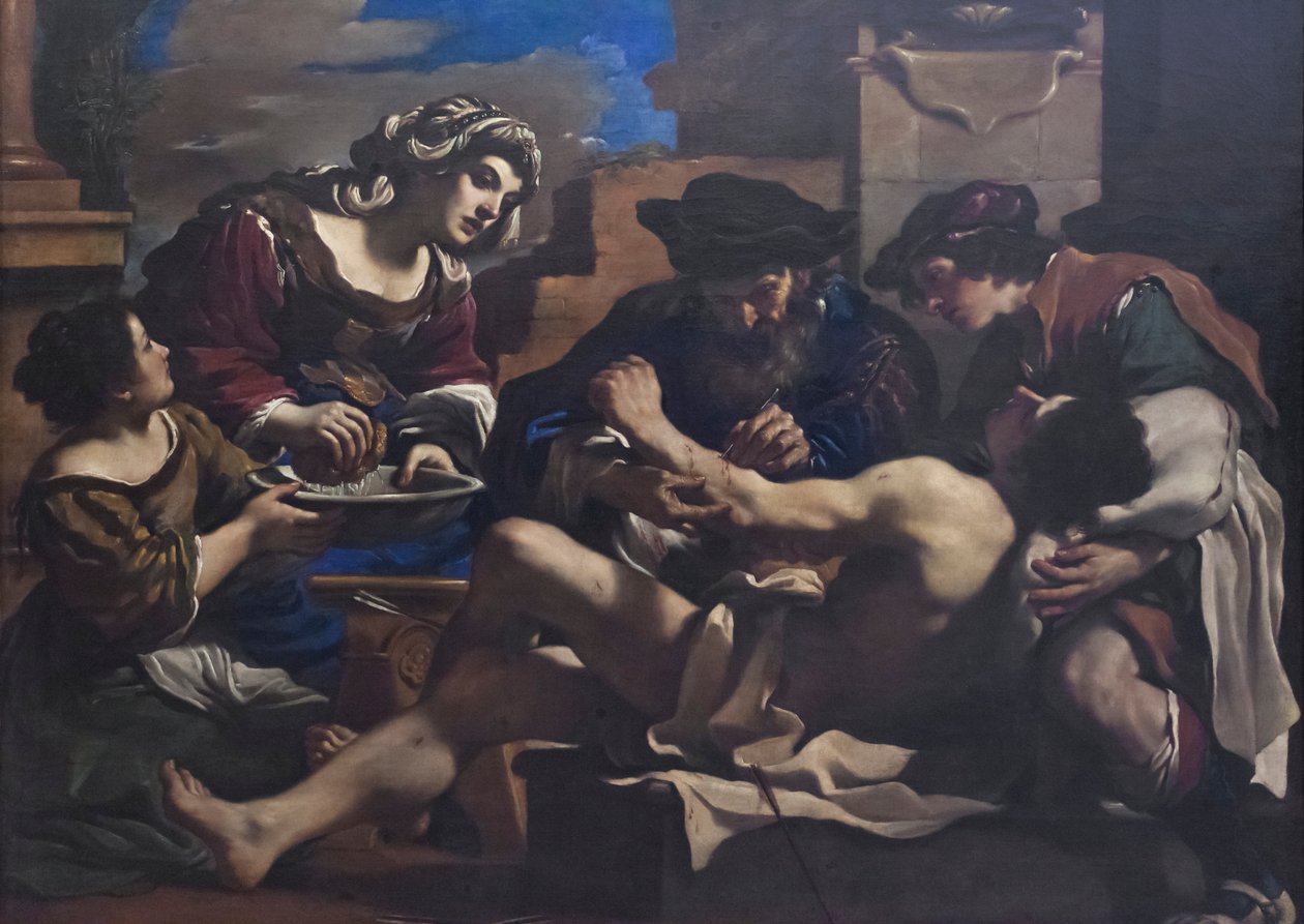 Sint Sebastiaan verzorgd door Irene door Guercino (1591 1666)