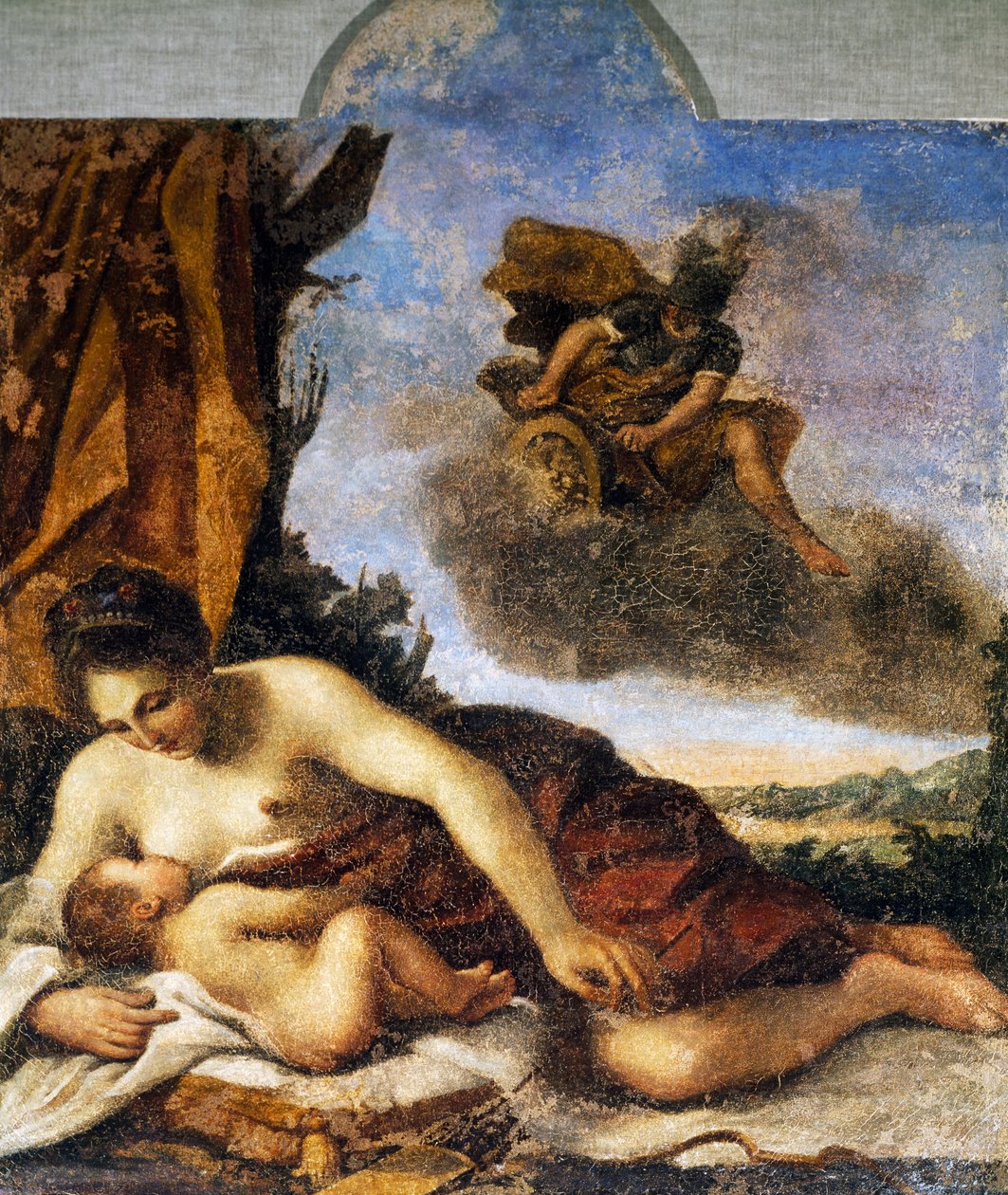 Venus voedt Liefde door Guercino