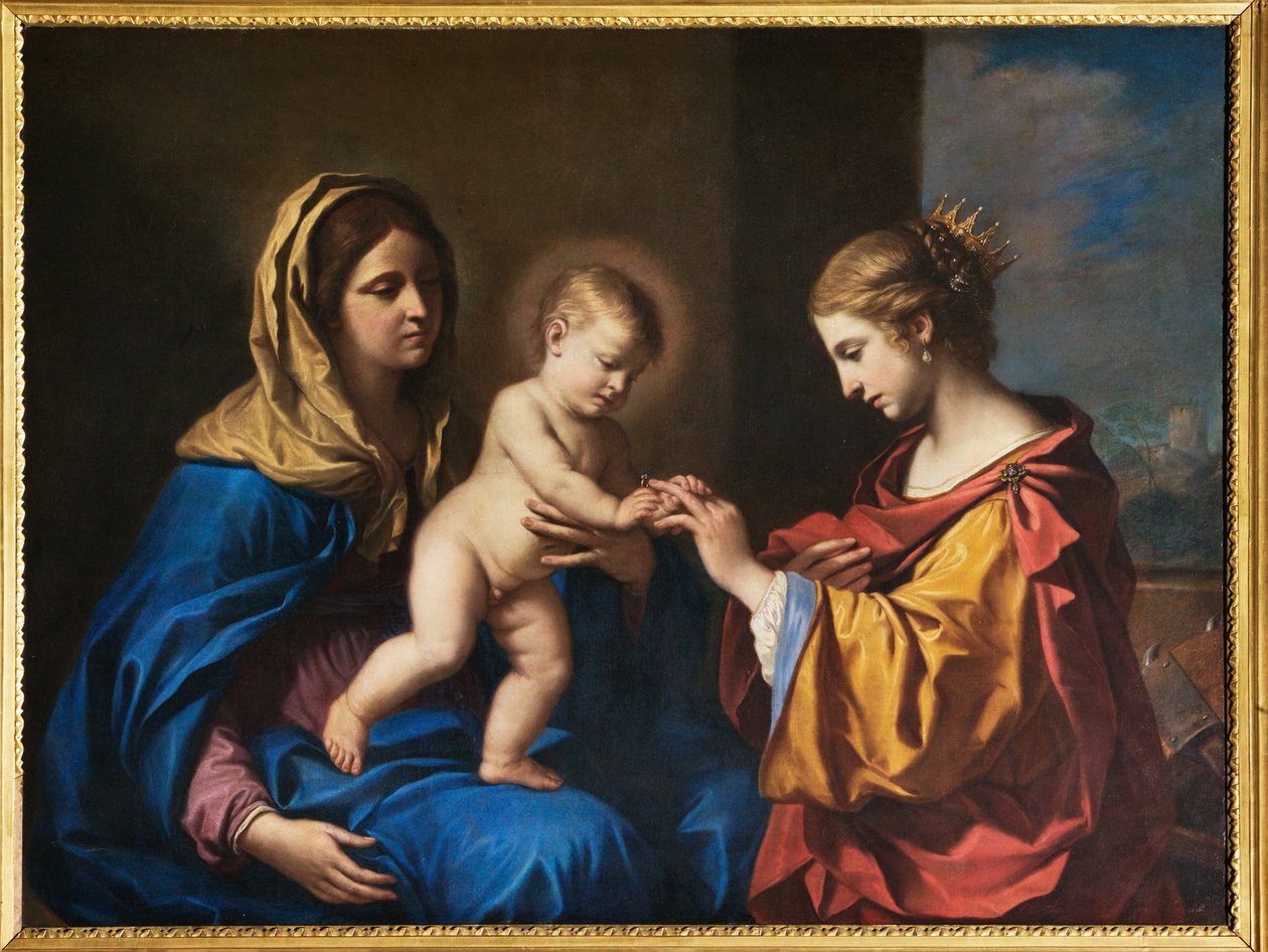 Mystiek huwelijk van Sint Catharina door Guercino