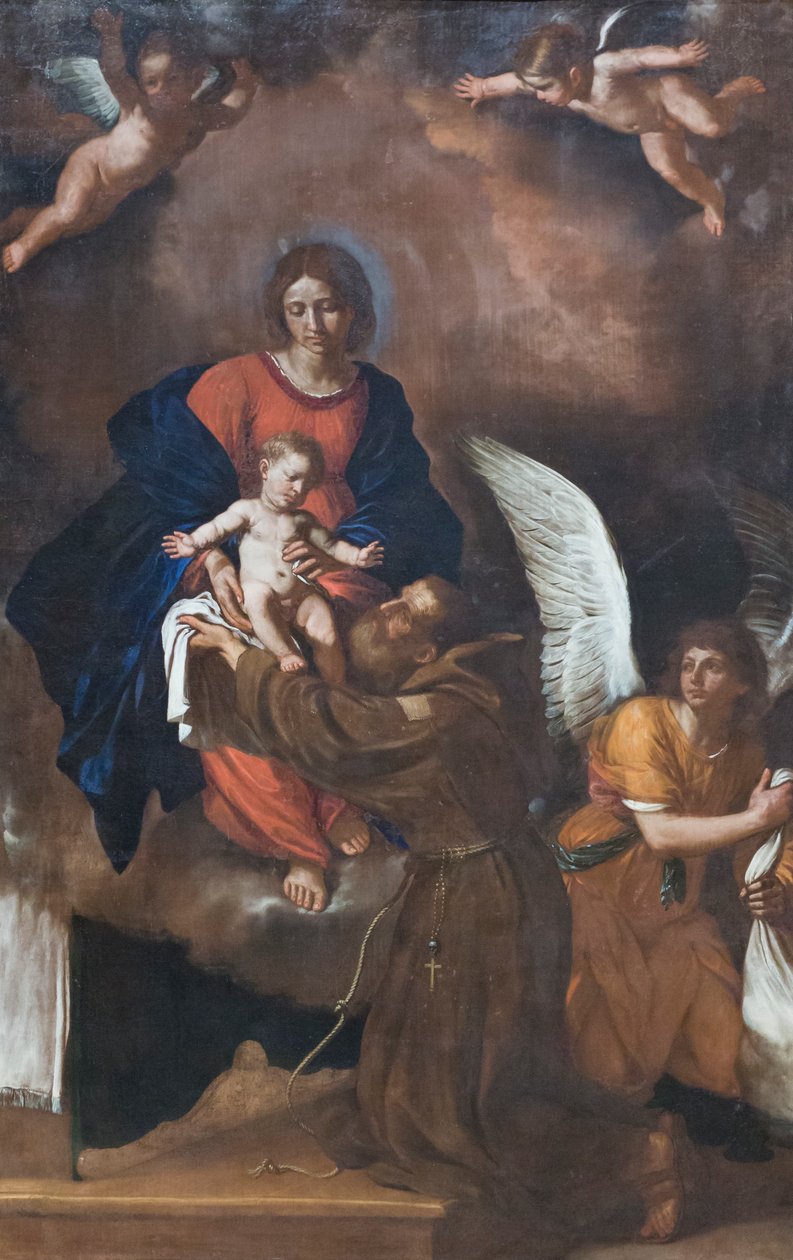 Onze Lieve Vrouw presenteert het kind aan de Zalige Felice da Cantalice door Guercino (1591 1666)