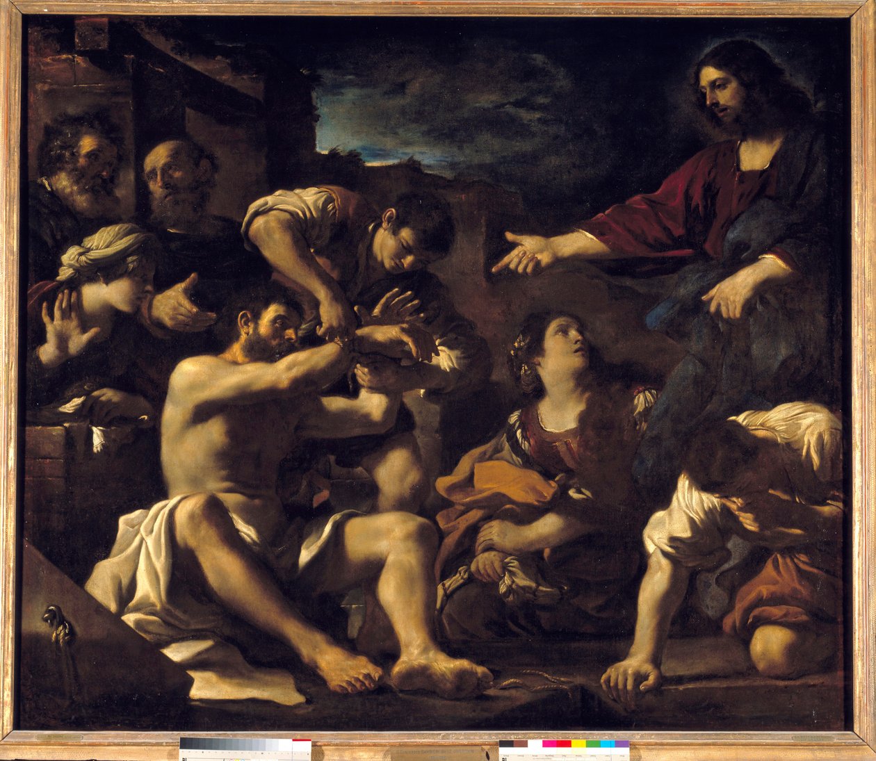 De opstanding van Lazarus door Guercino