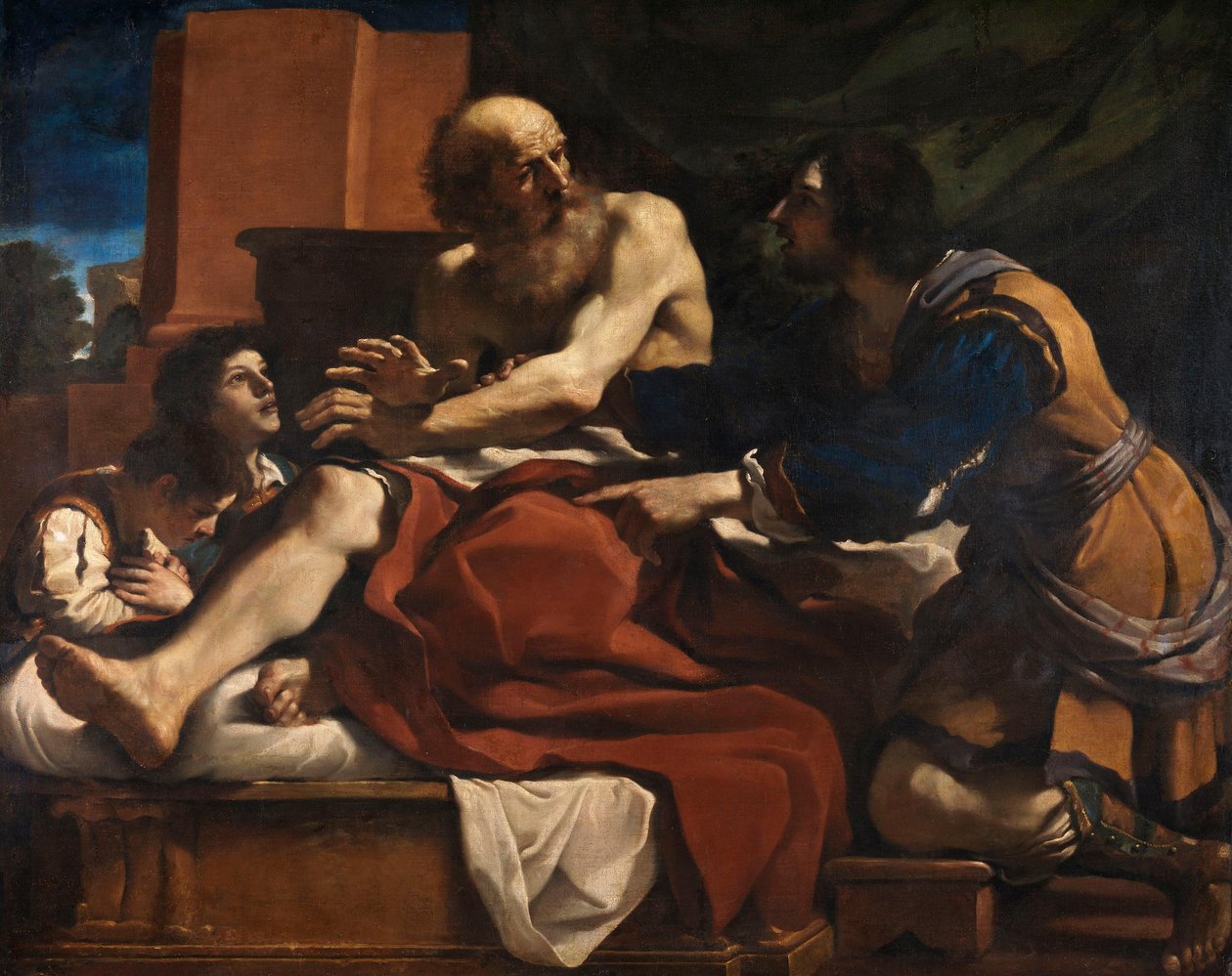 Jakob zegent de zonen van Jozef door Guercino