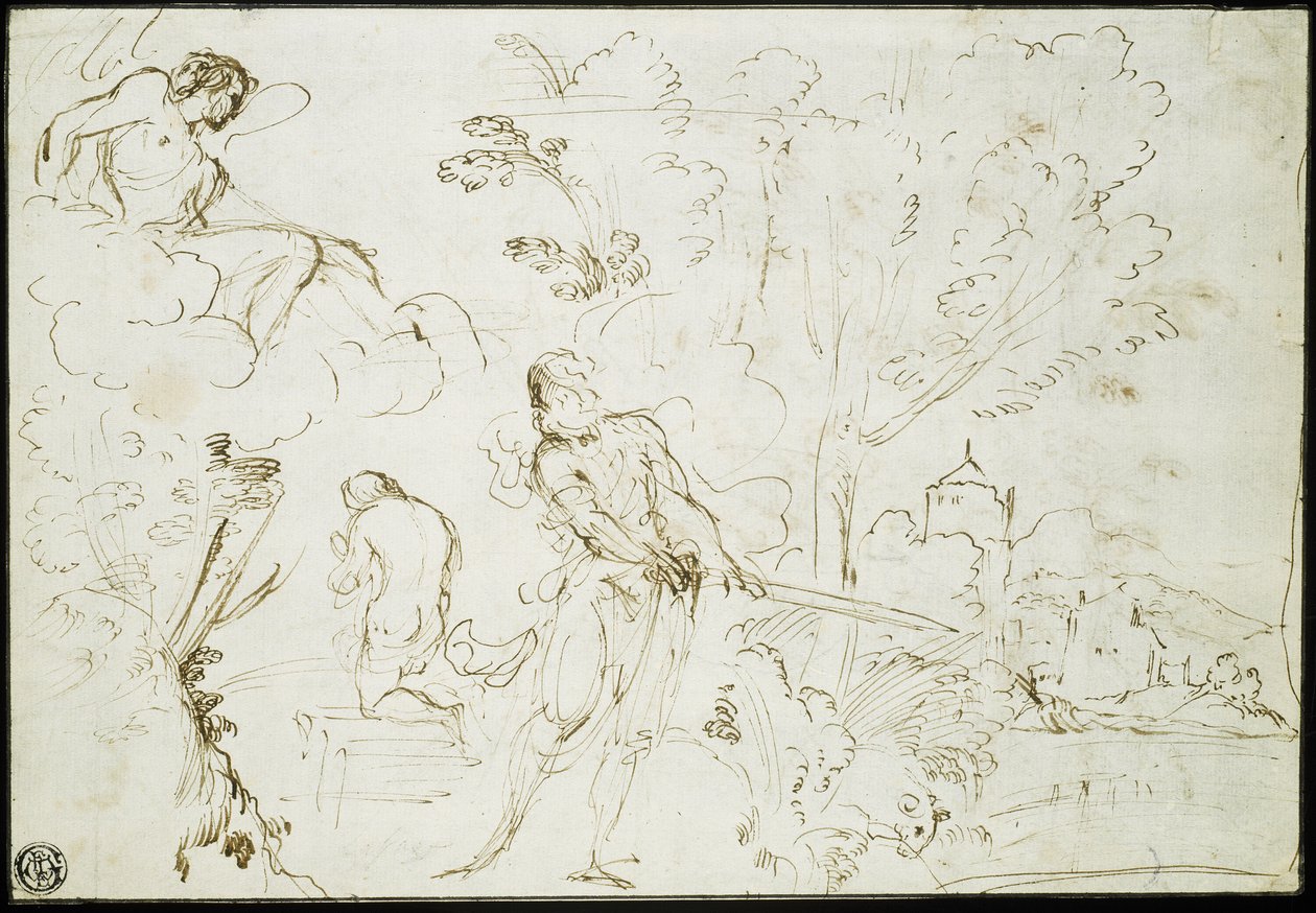 Isaaks offer (recto); Jacobs droom (verso) door Guercino