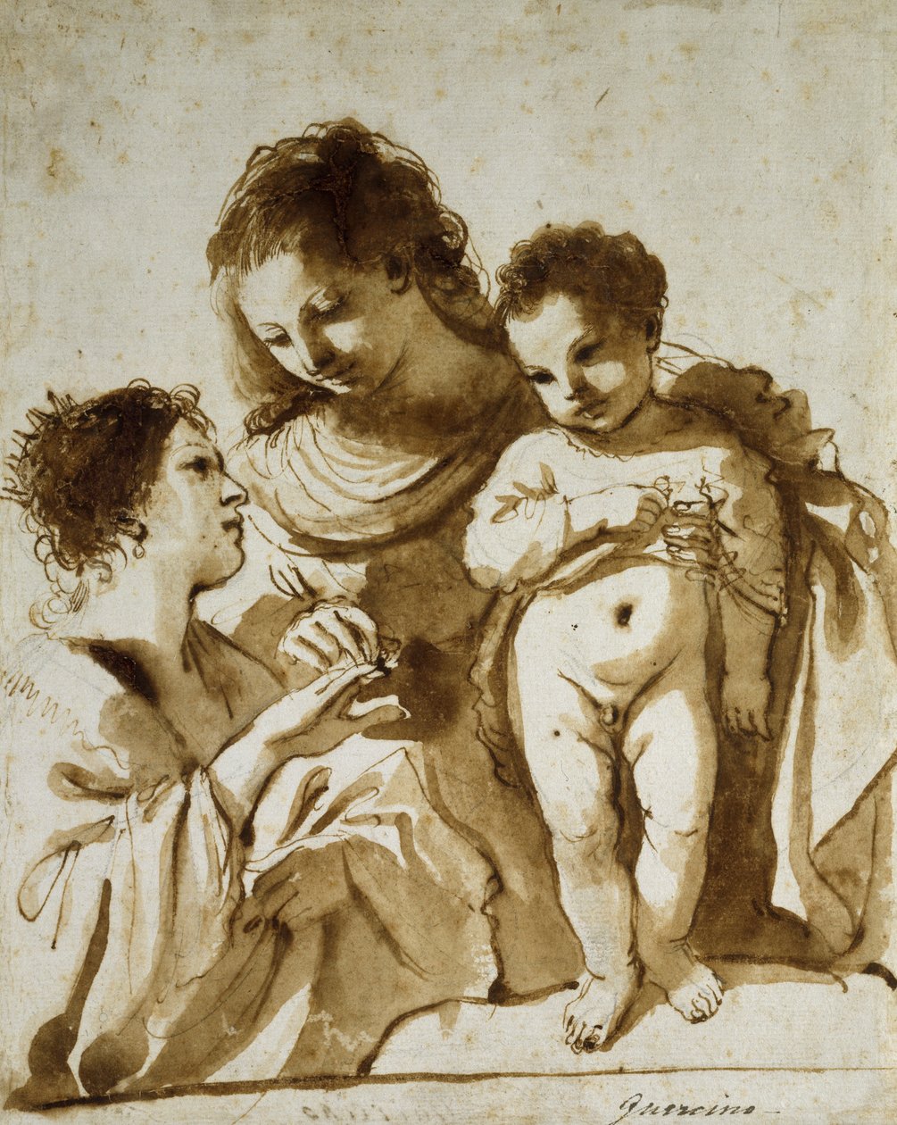 Het Mystieke Huwelijk van Sint Catharina door Guercino
