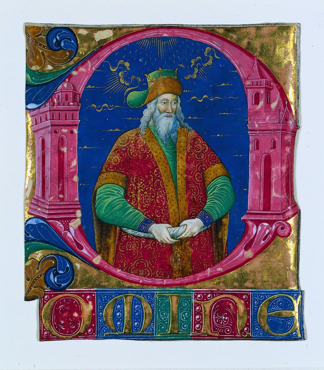Initiaal D[omine] uit een Koorboek: Koning Salomo, ca. 1470-1480 door Guglielmo Giraldi del Magri [or del