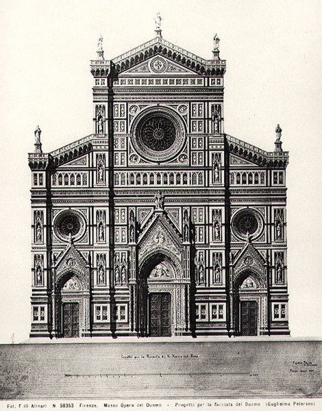 Ontwerp voor de gevel van Santa Maria del Fiore of Duomo in Florence door Guglielmo Petersen