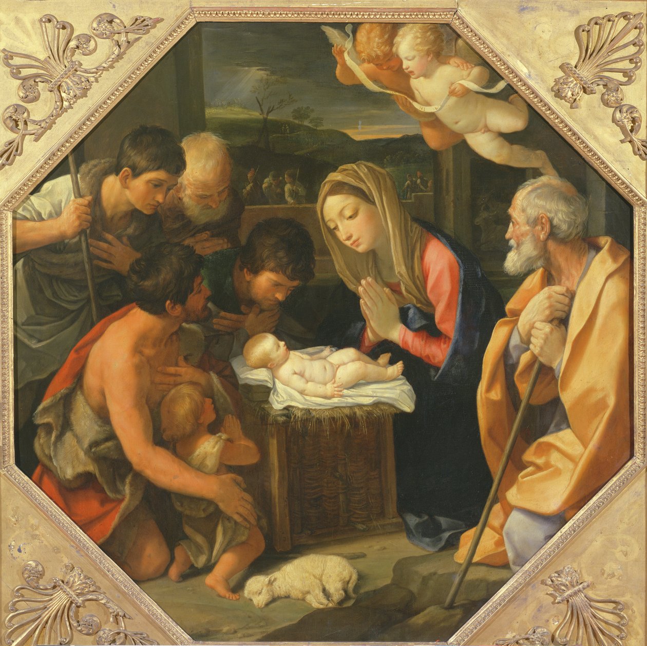 De Aanbidding van de Herders door Guido Reni