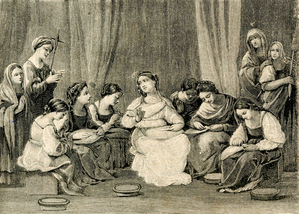 Adolescentie van de Maagd, door Guido Reni, Heiligdom van het Heilige Huis, Loreto, Marche, Italië door Guido Reni