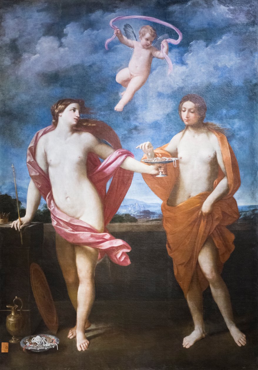 Allegorie van Vrijgevigheid en Bescheidenheid door Guido Reni