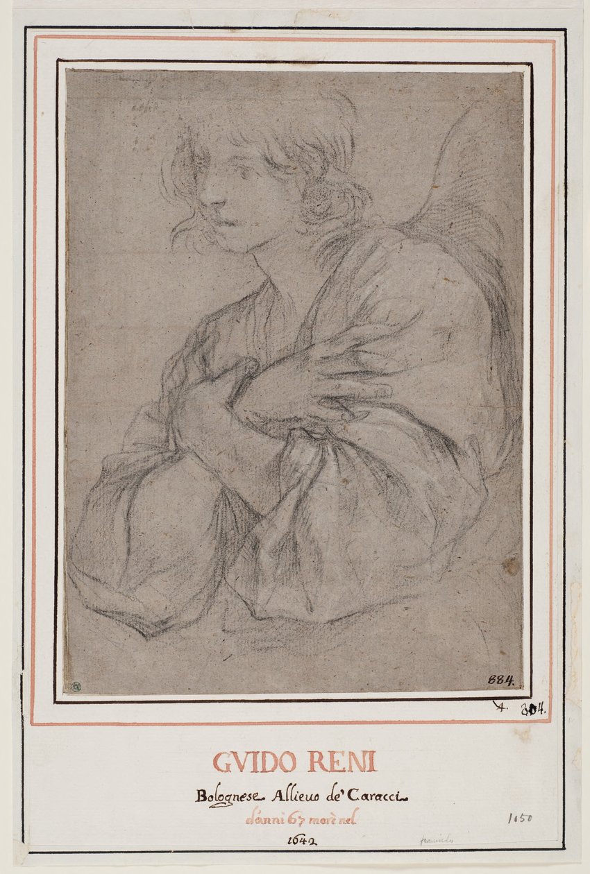 Een engel met gekruiste armen door Guido Reni