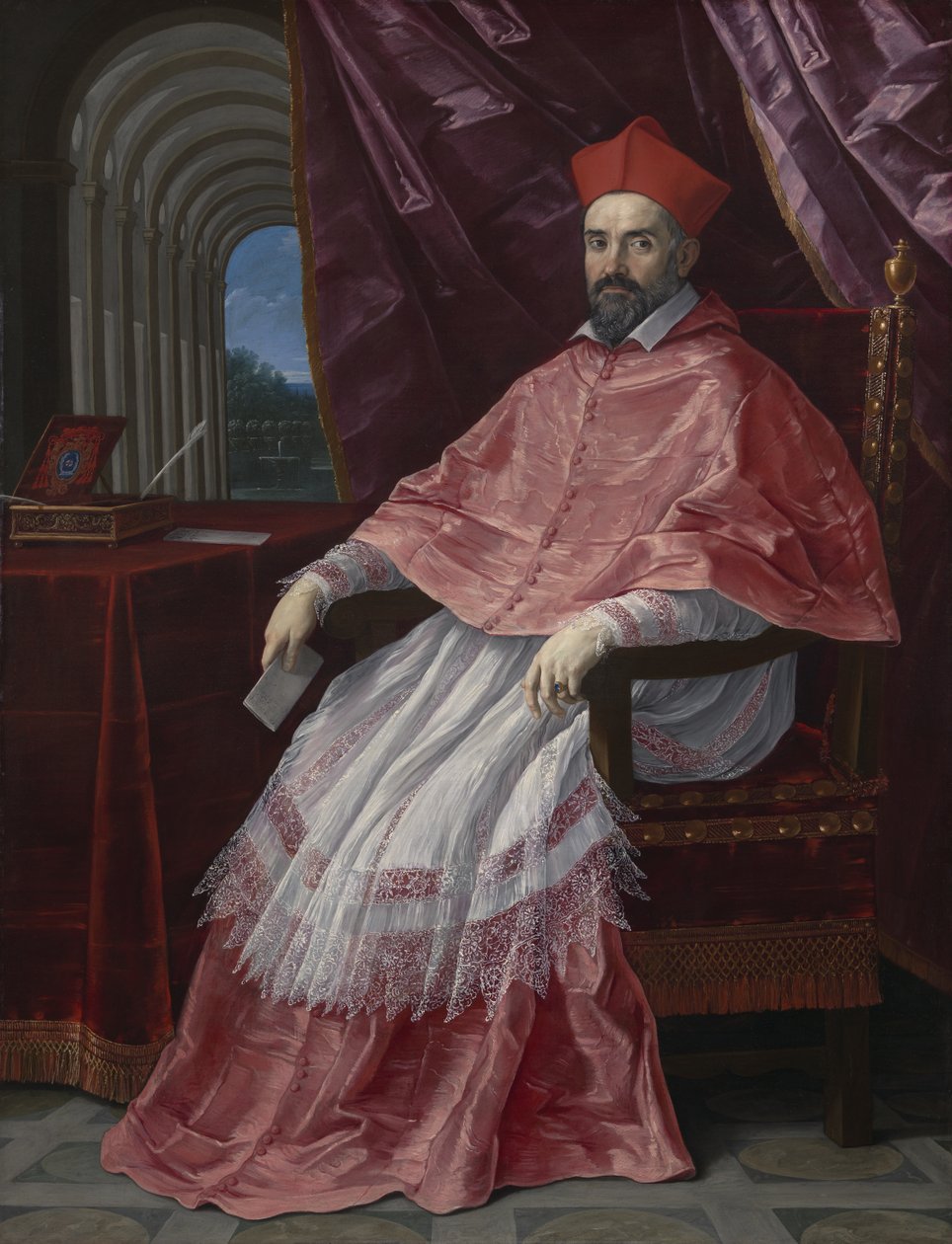 Kardinaal Roberto Ubaldini (1581-1635), pauselijk legaat in Bologna door Guido Reni