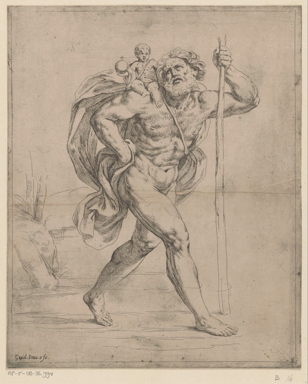 De heilige Christoffel door Guido Reni