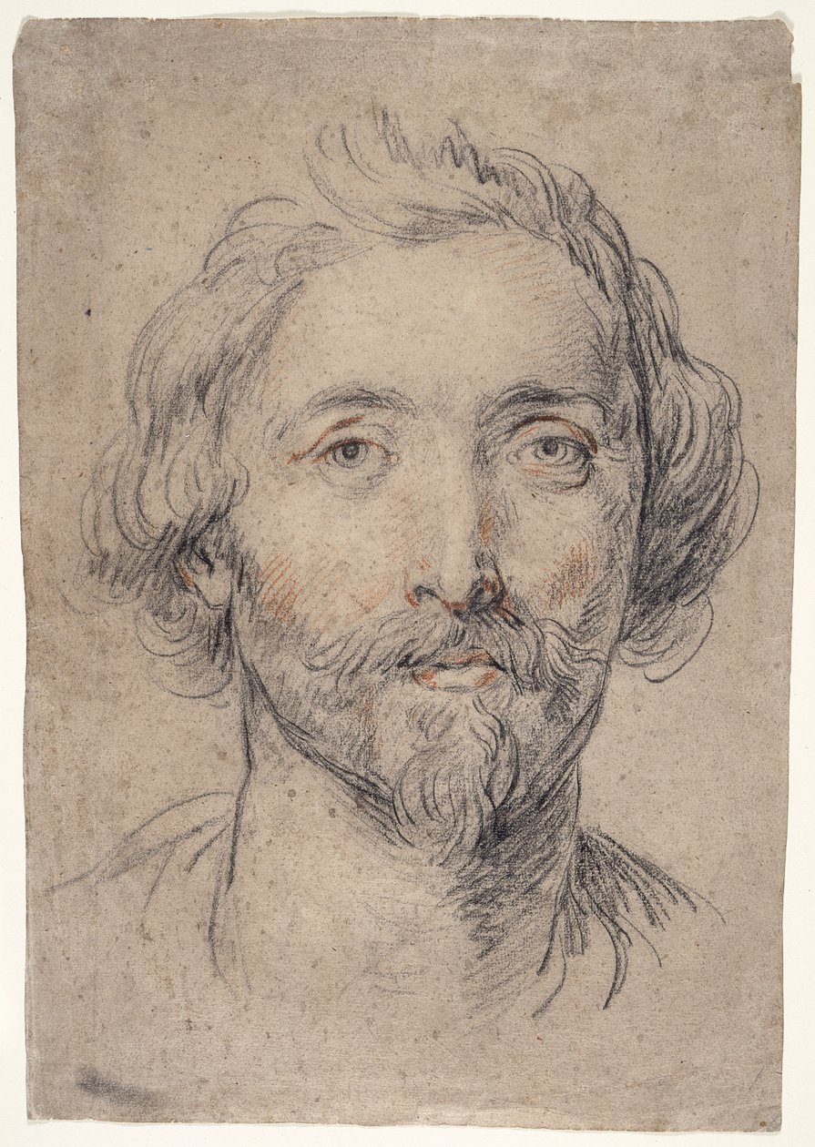 Kop van een man [Nicholas Lanier?] door Guido Reni