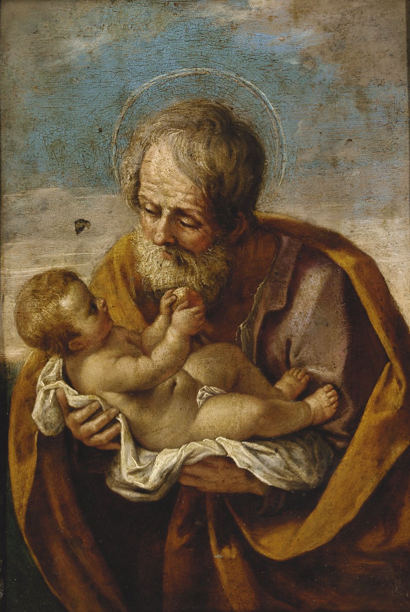 Jozef en het Christuskind in zijn armen door Guido Reni