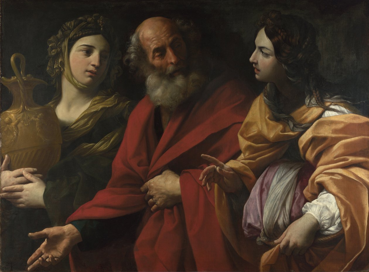 Lot en zijn dochters verlaten Sodom door Guido Reni