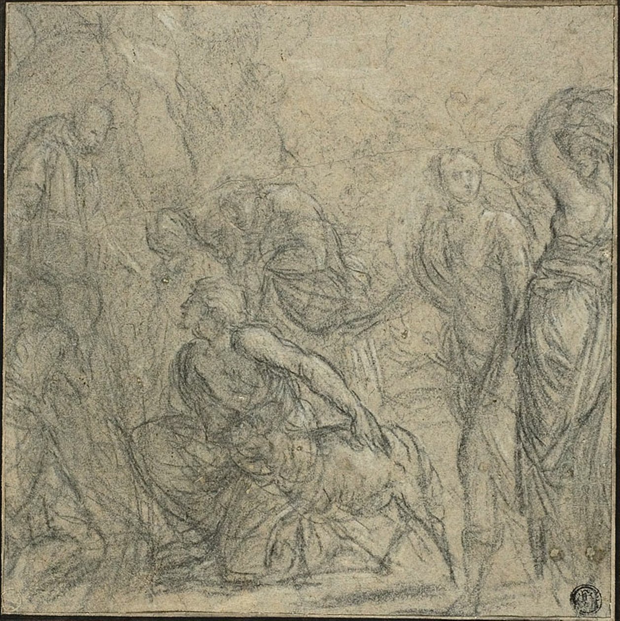 Studie voor Sint-Benedictus ontvangt geschenken van de boeren door Guido Reni