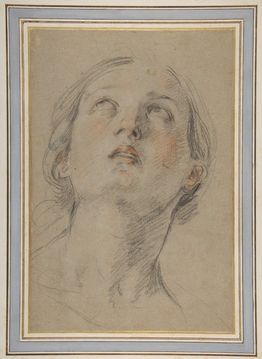Het hoofd van een vrouw die omhoog kijkt (Judith) door Guido Reni