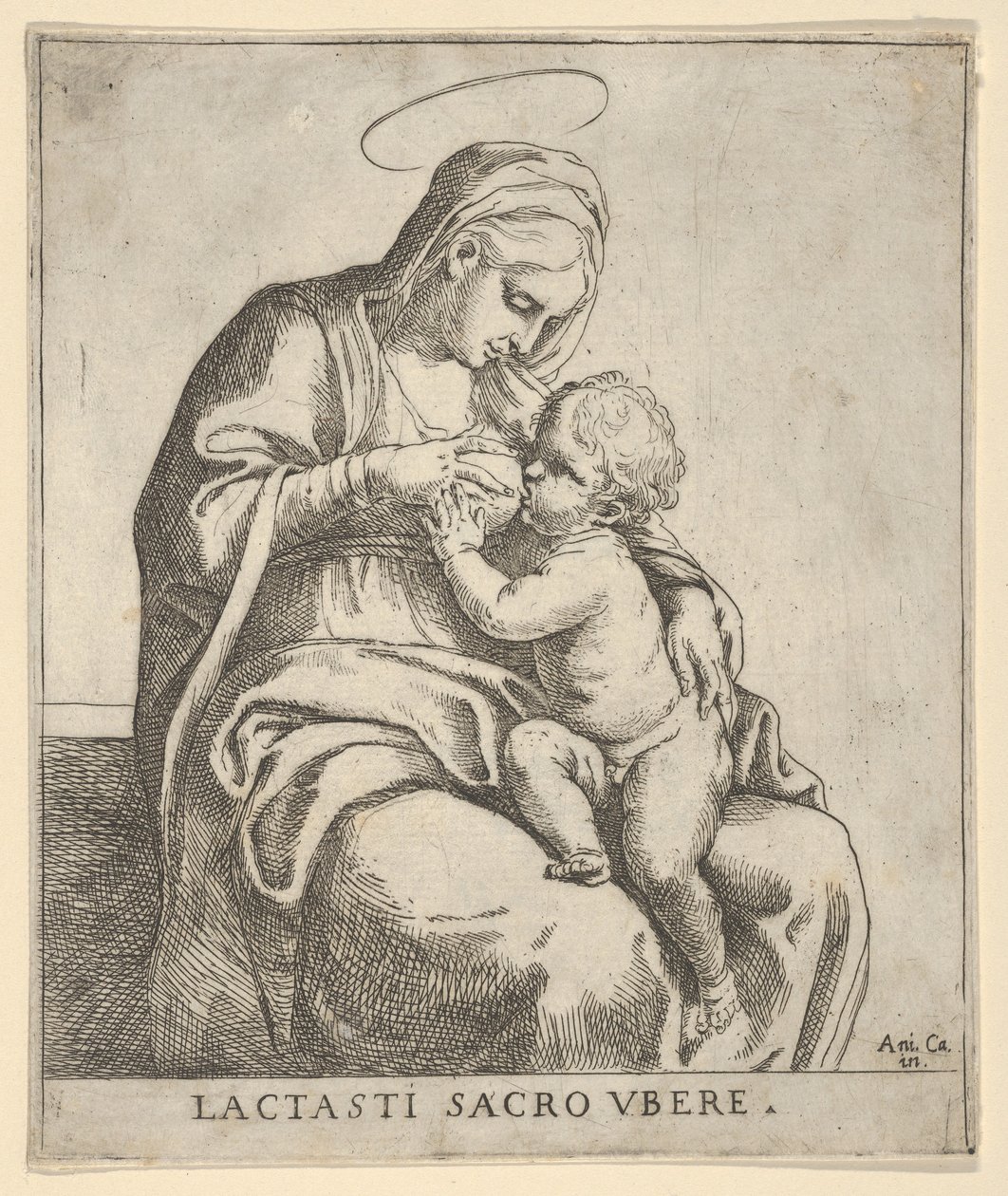 De Maagd die het Christuskind voedt door Guido Reni