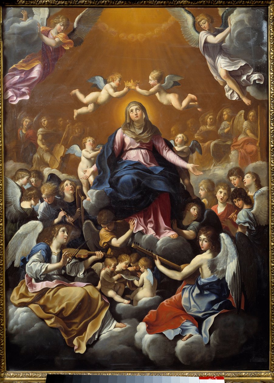 De kroning van de Maagd. Schilderij door Guido Reni (1575-1642) door Guido Reni