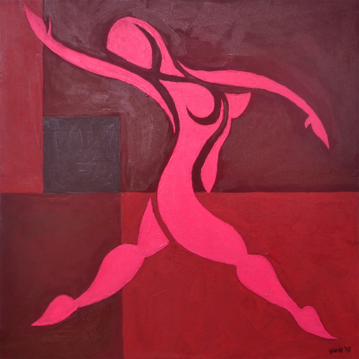 Studie van figuur in kubieke ruimte roze versie, 2015 door Guilherme Pontes
