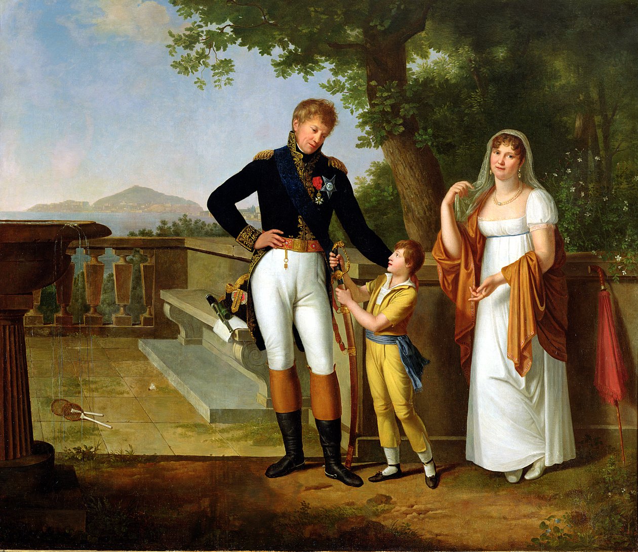 Generaal Rossetti (1776-1840) Commandant van Napels en zijn Familie, c.1813 door Guillaume Descamps