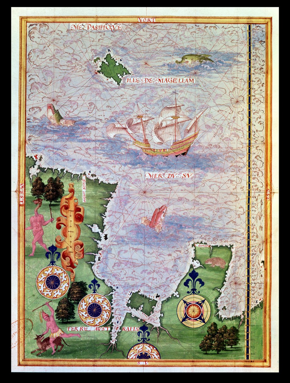 Fol.31v Kaart van Australië en Magellan Eiland uit 