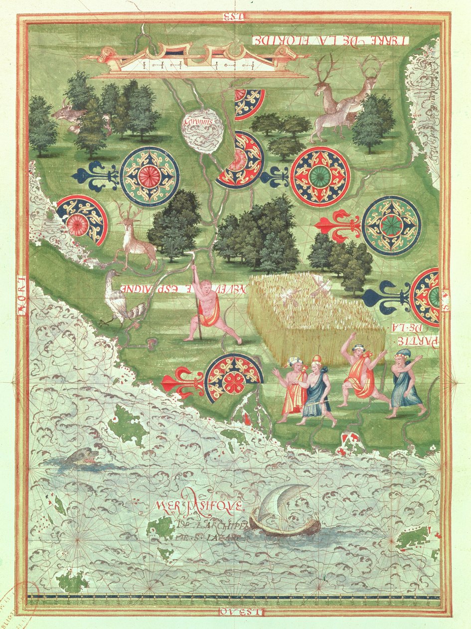 Fol.54v Kaart van Florida, uit 