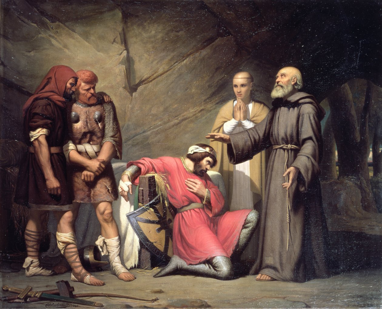 De bekering van Robert, Hertog van Normandië, bekend als Robert de Duivel, scène uit de opera 