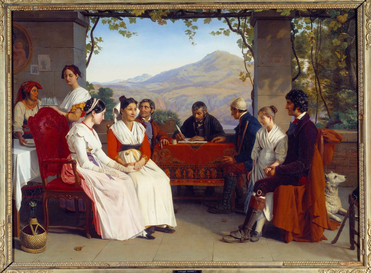 Italiaanse samenleving: het huwelijkscontract in Italië in 1831 door Guillaume Bodinier