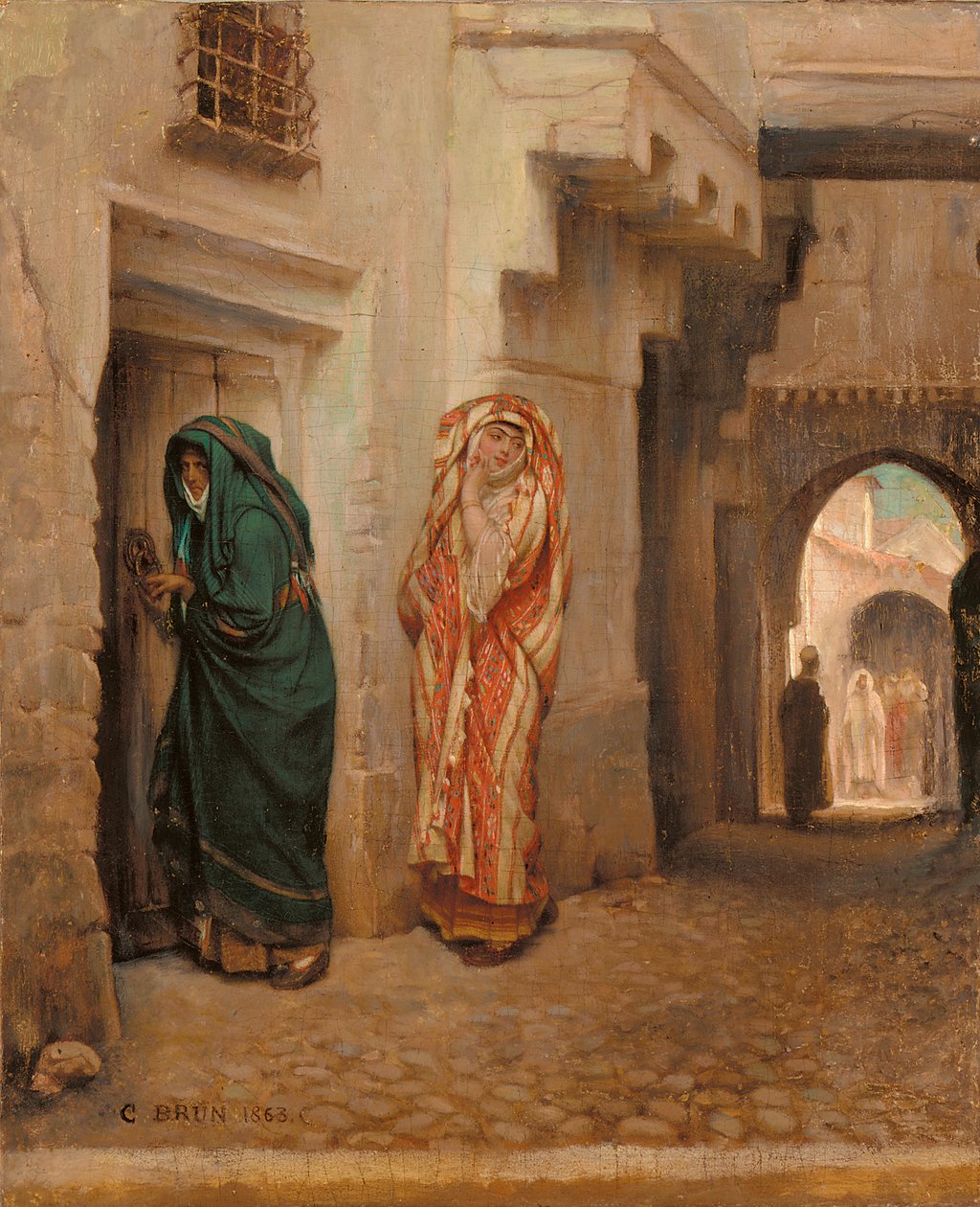 Een Geheime Ontmoeting, 1863 door Guillaume Charles Brun