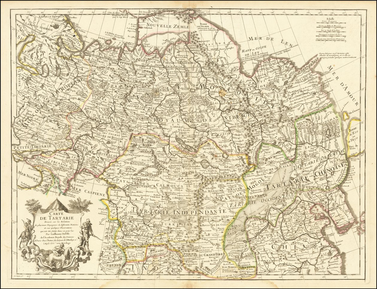 1706 kaart - Kaart van Tartarije door Guillaume Delisle