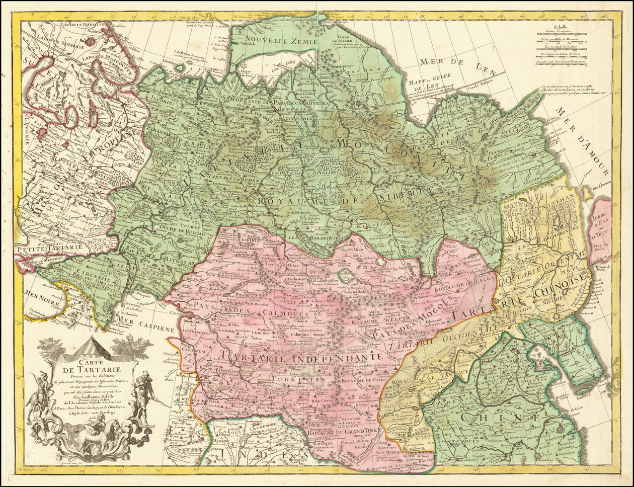 1706 kaart van Tartarije door Guillaume de L