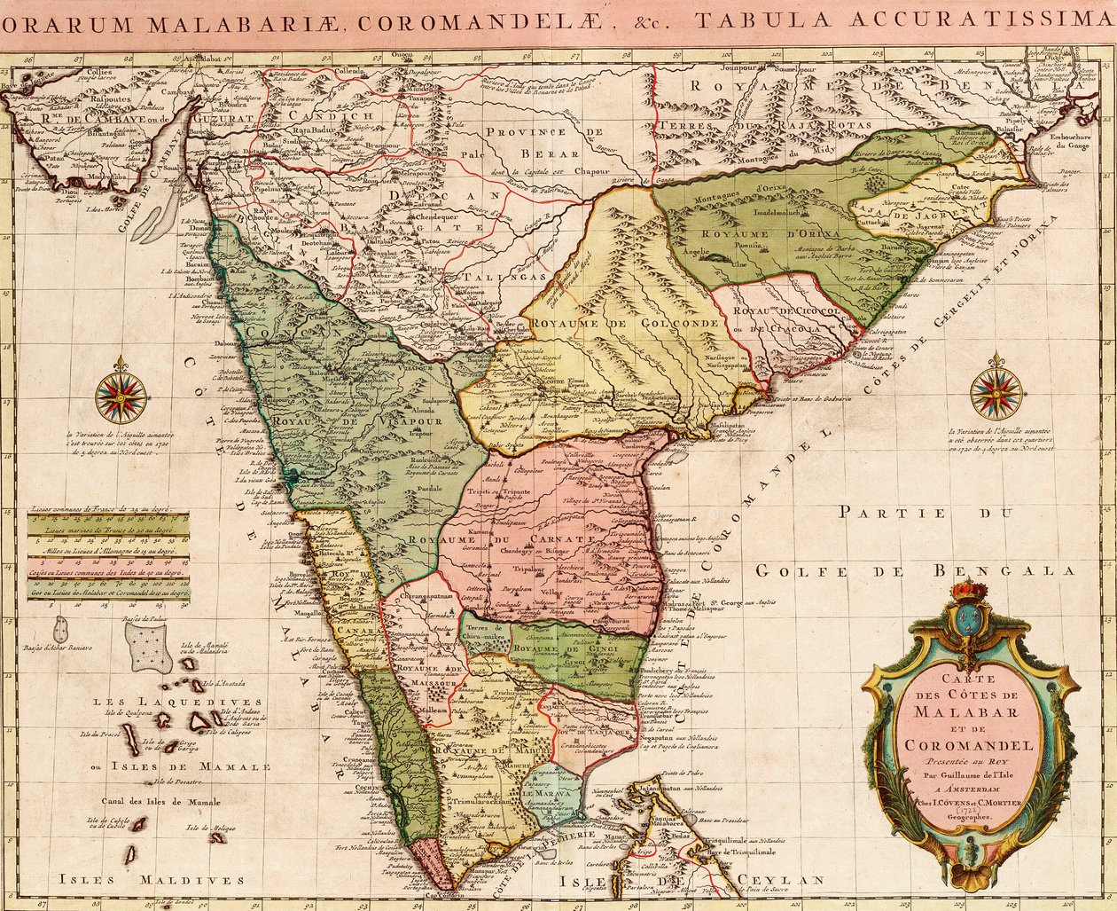Kaart van de Indische Oceaan, circa 1722 door Guillaume Delisle