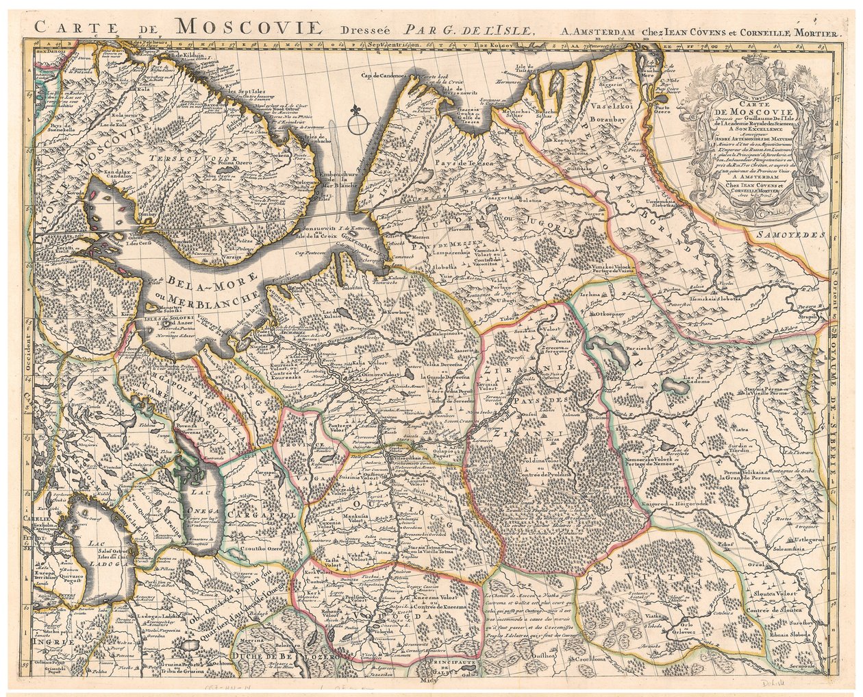 Kaart van Muscovy door Guillaume Delisle