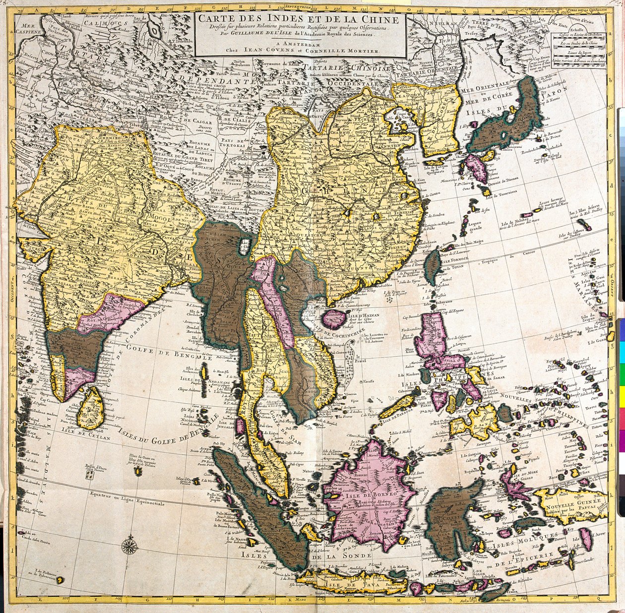 Pakistan, India, Nepal, Bhutan, Bangladesh, Sri Lanka, Oost-China, Noord-Korea, Zuid-Korea, Japan, Birma, Thailand Laos, Vietnam, Cambodja, Indonesië, Filippijnen, Maleisië door Guillaume Delisle